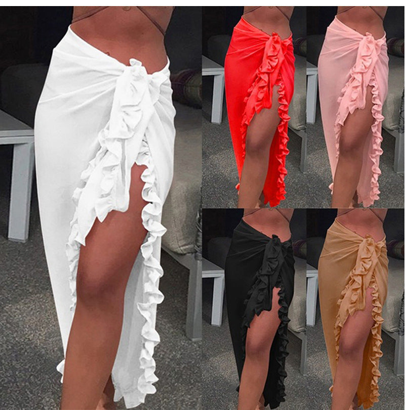 Women's Outdoor Sun-proof Beach Skirt Chiffon Lace Skirt