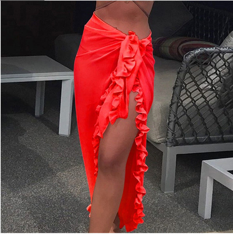 Women's Outdoor Sun-proof Beach Skirt Chiffon Lace Skirt